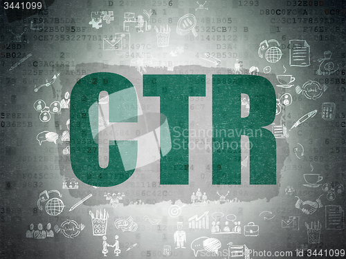 Image of Finance concept: CTR on Digital Paper background