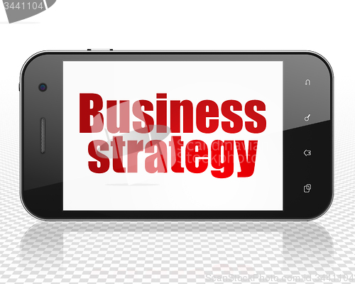 Image of Business concept: Business Strategy on Smartphone display