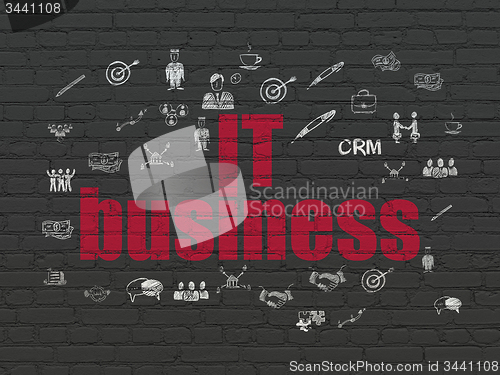Image of Finance concept: IT Business on wall background