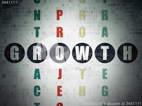 Image of Finance concept: word Growth in solving Crossword Puzzle