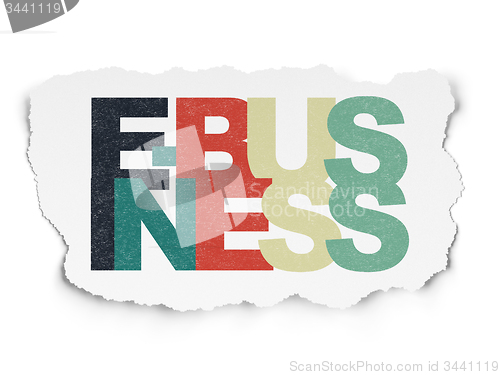 Image of Business concept: E-business on Torn Paper background