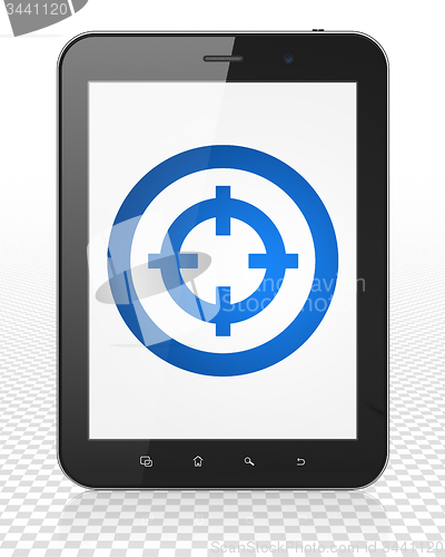Image of Business concept: Target on Tablet Pc Computer display