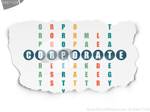 Image of Business concept: word Corporate in solving Crossword Puzzle