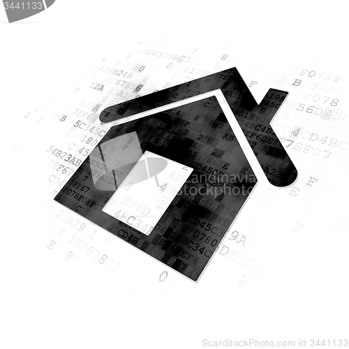 Image of Finance concept: Home on Digital background