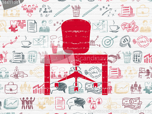 Image of Business concept: Office on wall background
