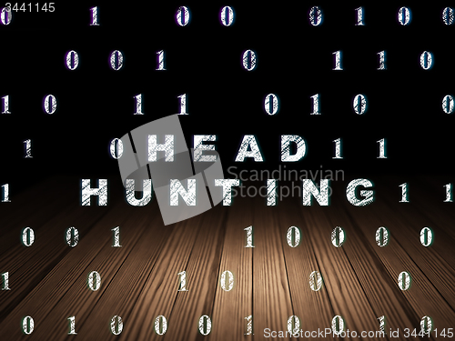 Image of Finance concept: Head Hunting in grunge dark room