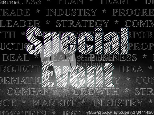 Image of Finance concept: Special Event in grunge dark room