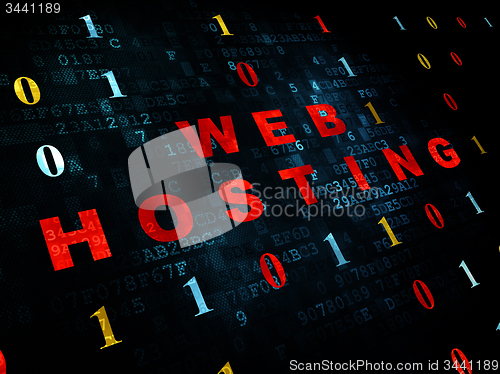 Image of Web design concept: Web Hosting on Digital background