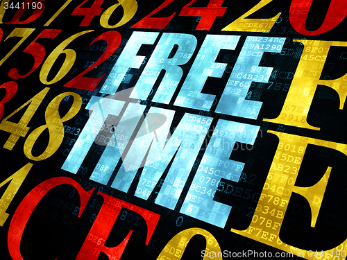 Image of Timeline concept: Free Time on Digital background