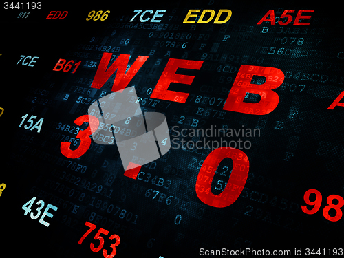 Image of Web development concept: Web 3.0 on Digital background