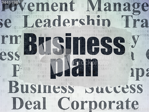 Image of Business concept: Business Plan on Digital Paper background