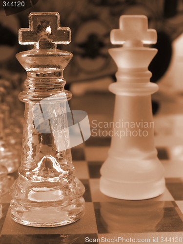 Image of glass chess set game