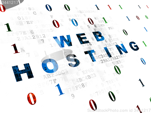 Image of Web design concept: Web Hosting on Digital background