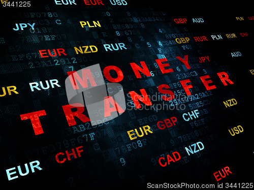 Image of Finance concept: Money Transfer on Digital background