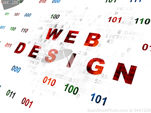Image of Web design concept: Web Design on Digital background