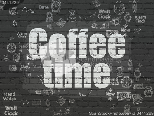 Image of Timeline concept: Coffee Time on wall background