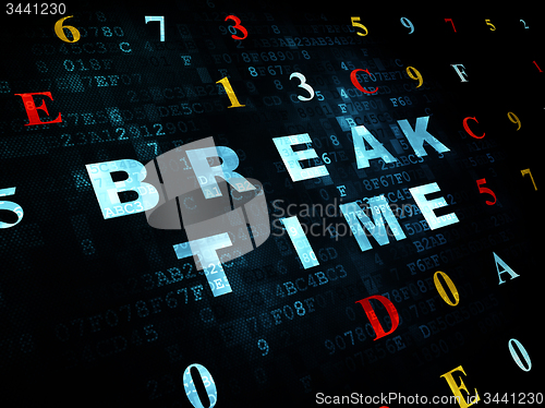 Image of Time concept: Break Time on Digital background