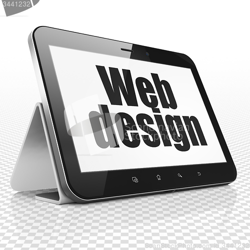 Image of Web design concept: Web Design on Tablet Computer display