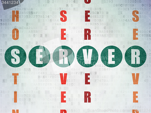 Image of Web development concept: word Server in solving Crossword Puzzle