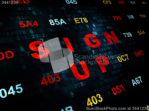Image of Web design concept: Sign Up on Digital background