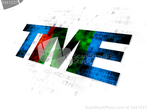 Image of Time concept: Time on Digital background
