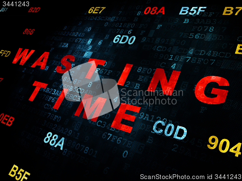 Image of Time concept: Wasting Time on Digital background