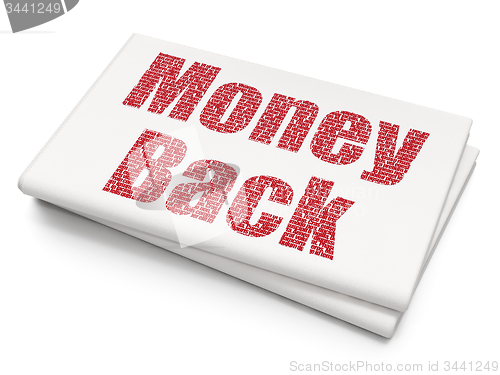 Image of Finance concept: Money Back on Blank Newspaper background