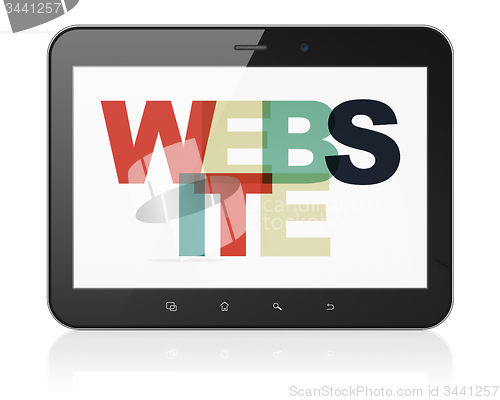 Image of Web development concept: Website on Tablet Computer display