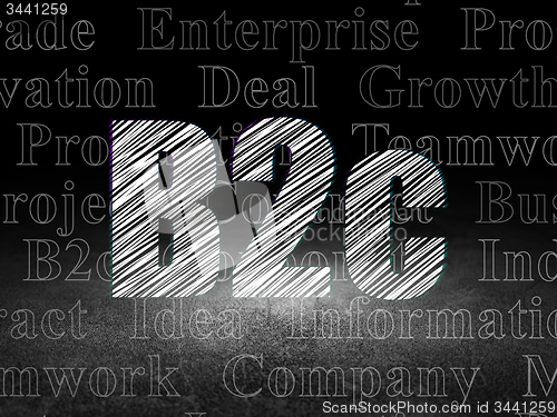 Image of Business concept: B2c in grunge dark room