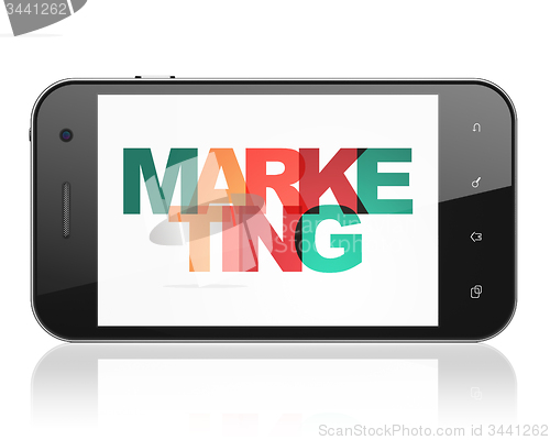 Image of Marketing concept: Marketing on Smartphone display