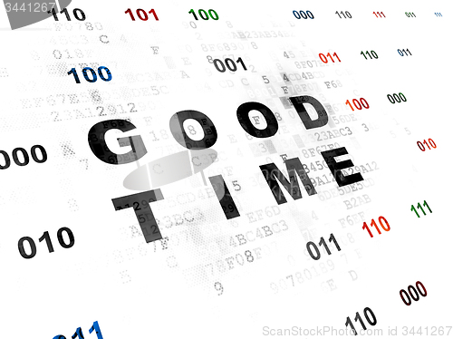 Image of Timeline concept: Good Time on Digital background