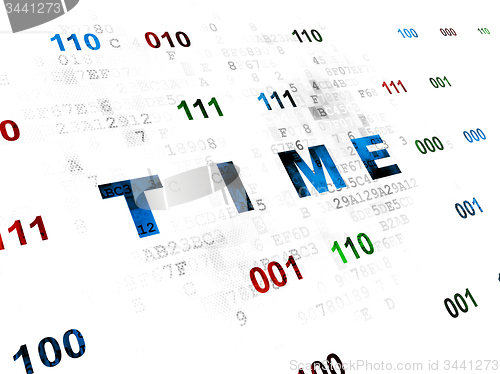 Image of Time concept: Time on Digital background