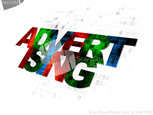 Image of Advertising concept: Advertising on Digital background