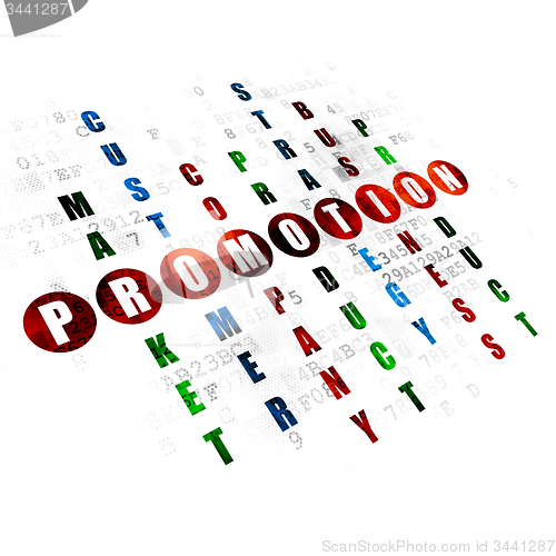 Image of Marketing concept: word Promotion in solving Crossword Puzzle