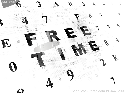 Image of Time concept: Free Time on Digital background