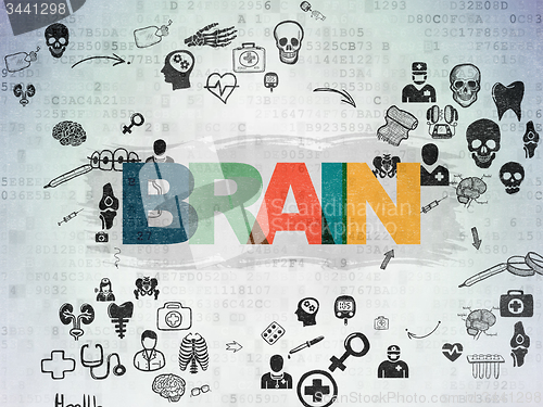 Image of Health concept: Brain on Digital Paper background