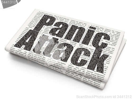 Image of Healthcare concept: Panic Attack on Newspaper background