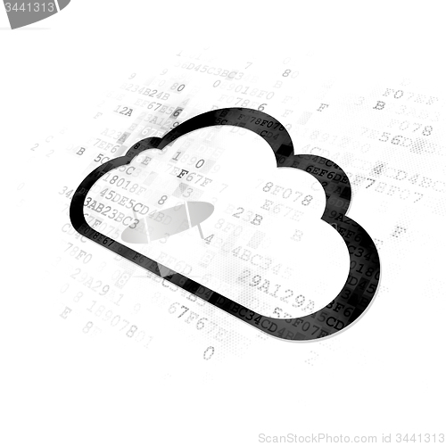 Image of Cloud technology concept: Cloud on Digital background
