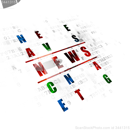 Image of News concept: word News in solving Crossword Puzzle