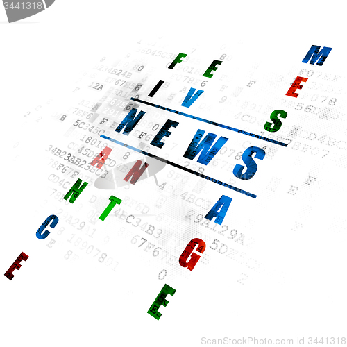 Image of News concept: word News in solving Crossword Puzzle