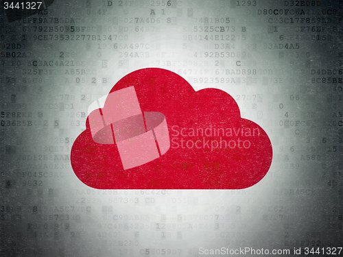 Image of Cloud networking concept: Cloud on Digital Paper background