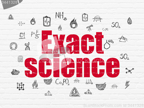 Image of Science concept: Exact Science on wall background