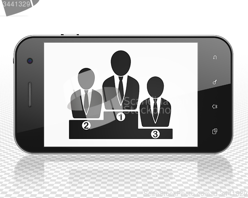 Image of News concept: Business Team on Smartphone display
