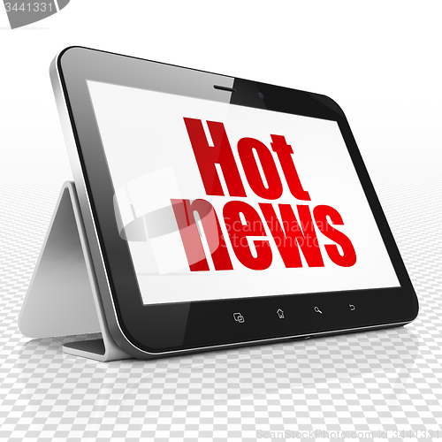 Image of News concept: Hot News on Tablet Computer display