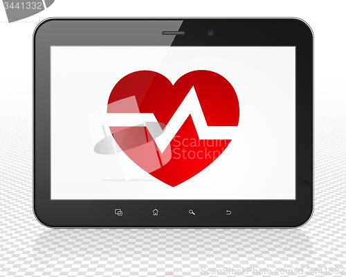 Image of Health concept: Heart on Tablet Pc Computer display