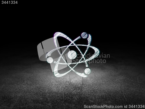 Image of Science concept: Molecule in grunge dark room