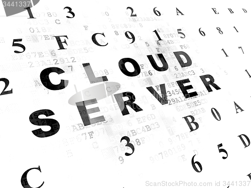 Image of Cloud computing concept: Cloud Server on Digital background
