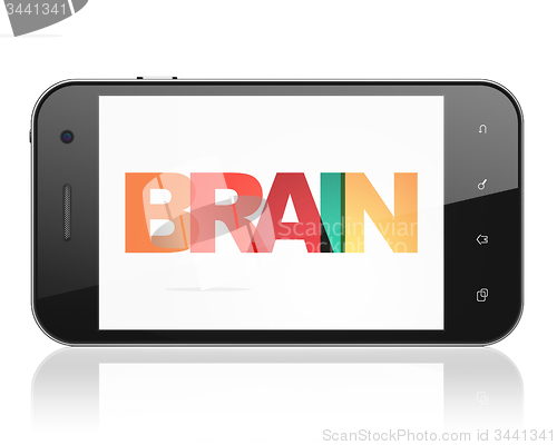 Image of Healthcare concept: Brain on Smartphone display