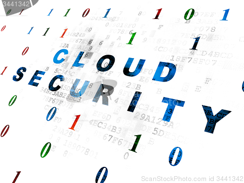 Image of Cloud computing concept: Cloud Security on Digital background
