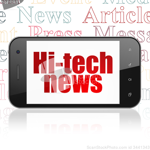 Image of News concept: Hi-tech News on Smartphone display